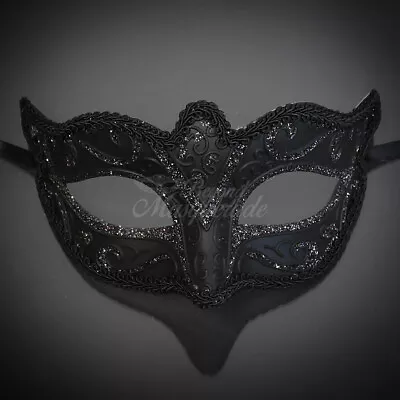 Petite Mardi Gras Venetian Masquerade Mask For Women M31041 Black Mask • $14.41