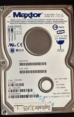 £15 • Buy 200gb 3.5 Maxtor Ide Hard Drive