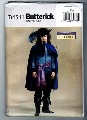 Butterick B4541 Cindy Chock Mens Musketeer Costume PATTERN Large • $24.50