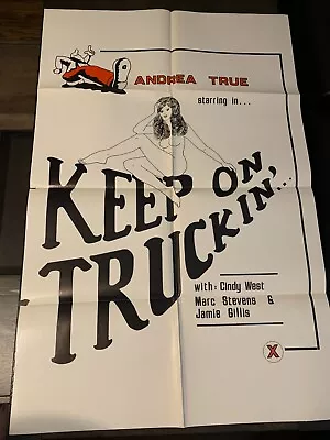KEEP ON TRUCKIN' RARE ORIGINAL ADULT X-RATED ONE SHEET POSTER 27 X41  1975 • $40