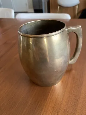 Mid-Century Modern Vintage Solid Brass Mug: Timeless Elegance In Classic Design • $10