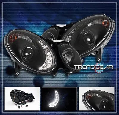 2007 2008 2009 Mercedes-benz W211 E-class Drl Led Projector Headlight Black E320 • $373.95