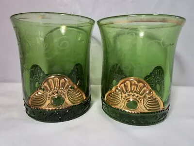 U S Glass  Colorado Pattern  Green  Eapg  Tumblers - Set Of Two   (moore Family) • $39.99