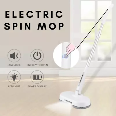 Dry & Wet Electric Mop Floor Polisher Dual Cordless Vacuum Clean LED Water Spray • £59.99