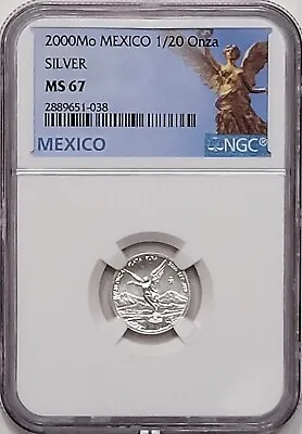 2000 Mexico Libertad 1/20 Oz. Silver - NGC MS67 • $89.95
