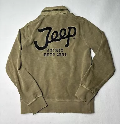 LUCKY BRAND Men's 'JEEP WOVEN JACKET Size Small Military Green Zip Up • $19.85