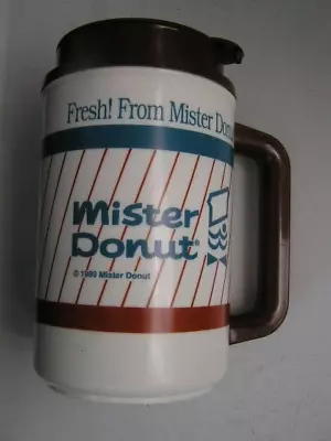Mister Donut Hot/Cold Thermo Coffee Mug (Plastic) 1989 Whirley Industries • $25