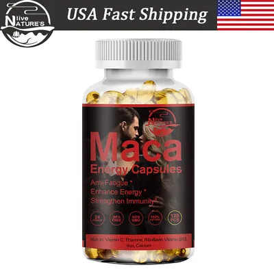 MACA ROOT Extract 120 Capsules Peruvian Maca Extract For Men Organic Vitamins • $12.35