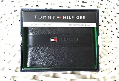 £18.99 • Buy Men's Leather Wallet 'Tommy Hilfiger' Bifold, BLACK,Coin Pouch,Card Slots,RANGER