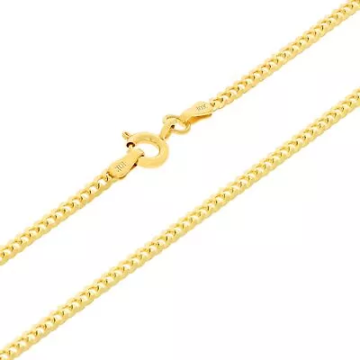 10K Solid Yellow Gold 2mm Cuban Curb Chain Link Necklace Mens Womens 16 - 30  • $140.99