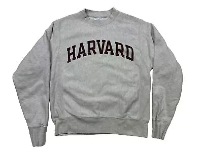 Vintage Champion Reverse Weave Harvard College Sweatshirt Mens Size S Gray • $39.95