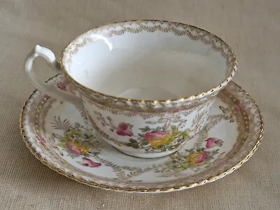 Vintage Radford Fine Bone China Tea Cup And Saucer Moselle Floral Gold Gilt • £30