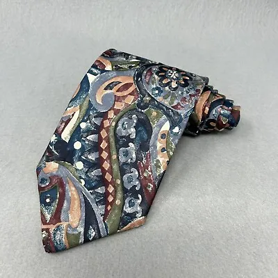 Vintage St Michael From Marks & Spencer Silk Multicolored Floral Patterned Tie • $5.93