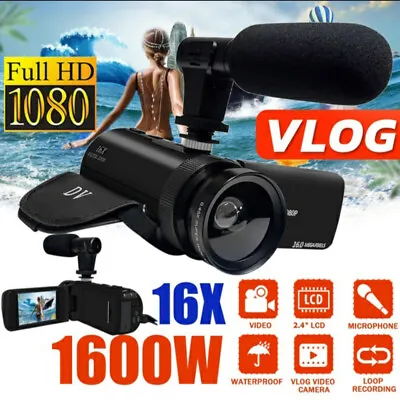 $56.01 • Buy HD 1080P Digital Video Camera Camcorder YouTube Vlogging Recorder W/Microphone