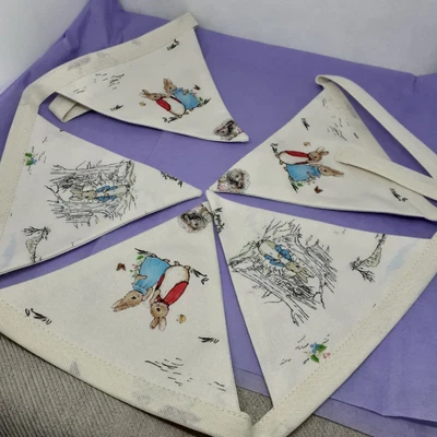 £10 • Buy Peter Rabbit Bunting.  Fabric. Handmade. Nursery, Child's Bedroom. Party