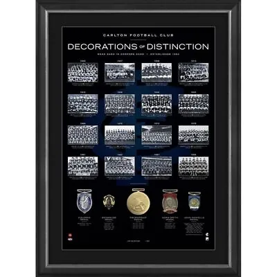 $395 • Buy Carlton Blues Decoration Of Distinction Framed Poster Cripps Afl Memorabilia