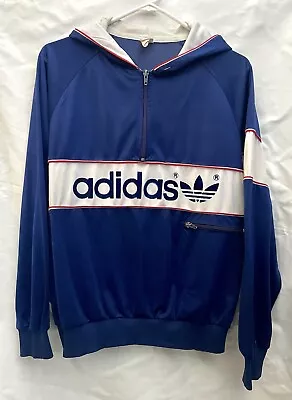 Vintage Adidas New York Hoodie Sweatshirt Track Jacket Blue/Red ATP Colorado • $210.76