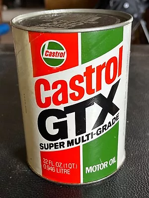 Vintage Castrol GTX Motor Oil 10W-40 - 1 Quart Composite Can FULL • $10