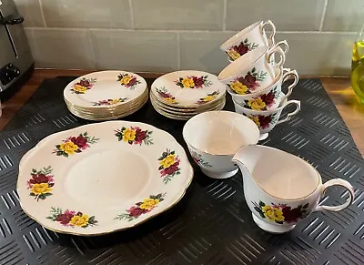 Queen Anne China Complete Tea Set - Cups Saucers Plates Jug Bowl  21 Piece! • £75