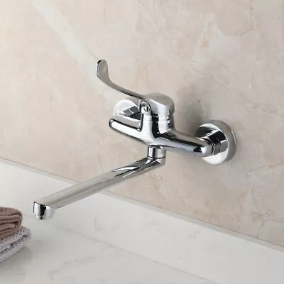 Medical Faucet Long Handle Single Hole Mixer Faucet Hospital Elbows Touch Taps • $37.09