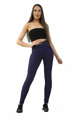 Ladies Stretch Jeans Denim Jeggings Stretchy Skinny Slim Fit Pants Size 8-18 • £9.99