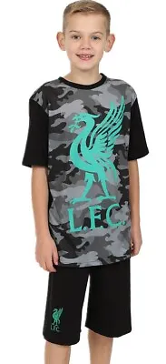 Boys Liverpool F.C Green Camouflage Short LFC Pyjamas • £13.99