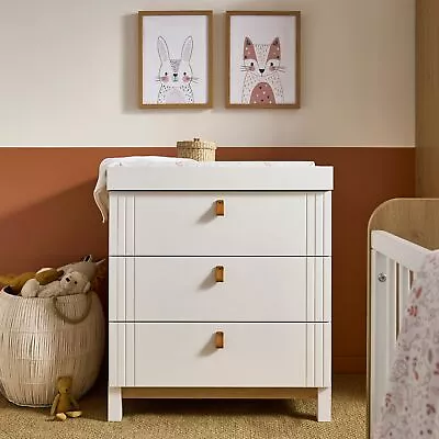 Baby Dresser / Changing Unit - White & Oak Changer - Rafi Nursery Furniture • £449