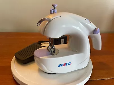 Speed Portable Mini Electric Sewing Machine Table Top W/ Foot Pedal & Kit White • $18