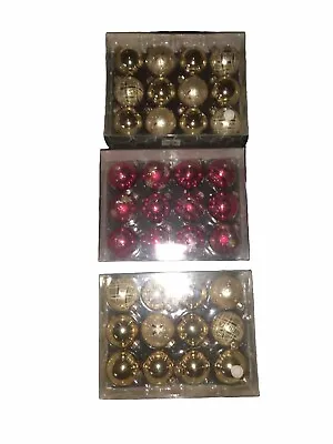 Martha Stewart   Macy’s Ornaments  Glitter Glass Embellished Christmas Box LOT • $45