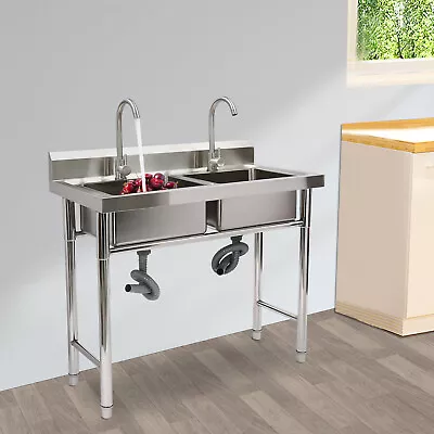 Kitchen Sink Kitchen Sink Drop In Double Basin Kitchen Sink Stainless W/2 Faucet • $231.80