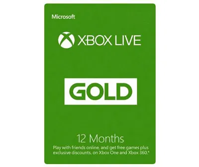 Microsoft - Xbox Live Core Gold 12 Month Membership Card (USA Region) • $59.99