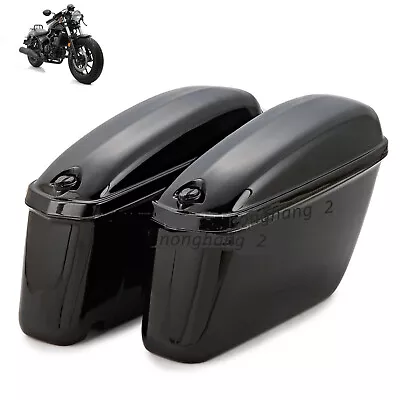 22L Motorcycle Hard Saddlebags Luggage Saddle Bags Universal Install Hole+Screws • $75.44