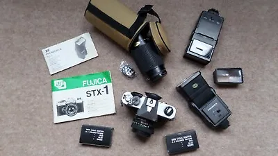 £40 • Buy Fujica Stx 1 Camera + Hoya 55mm Separate Lens + Flash & Accessories
