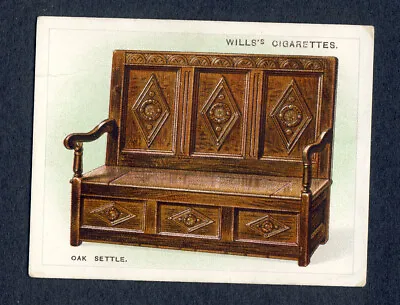 Wills  Old Furniture 2nd Series . Card No. 6 Oak Settle. • £1