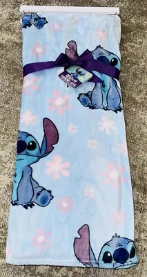 Disney Stitch Plush Throw 50”x70” Stitch Flower Floral Spring • $30