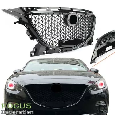 Front Upper Grille Honeycomb Grill For Mazda 3 Axela 2014-2016 15 Sedan Black • $100.34