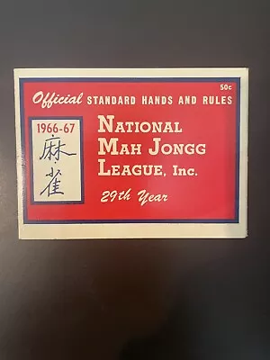 1966-67 National Mah Jongg League Card / Rule 29th • $23.95