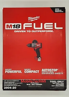 Milwaukee M18 FUEL 2904-20 1/2  Hammer Drill/Driver - GEN 4 Brand New In Box • $119.98