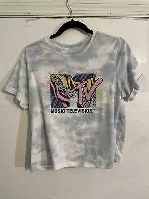 MTV Crop Top Logo Tie Dye Medium   T-ShirtCotton Blend • £7.71