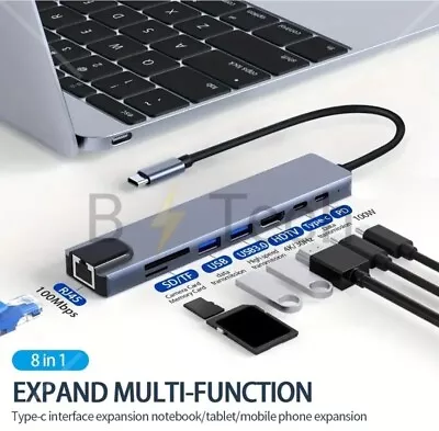 6in1 8in1 10in1 USB-C Type C Hub HDMI USB 3.0 HUB Adapter For MacBook Pro IPad • $12.95