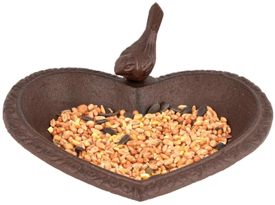 £16.60 • Buy Bird Bath Heart Shape Cast Iron By Esschert Design 17cm