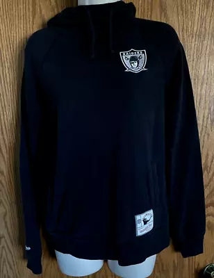 Mitchell Ness Raiders Throwback Pullover Black Sweatshirt Hoodie Women's Size XS • $19.95