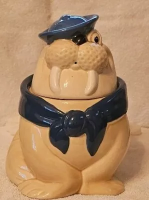 Vintage Metlox Poppytrail   Wally Walrus  Ceramic Cookie Jar 1976 Made In USA • $72