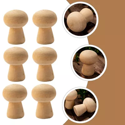 20pcs Unfinished Wooden Mushroom Mini Peg Dolls For DIY Painting Projects • £13.48