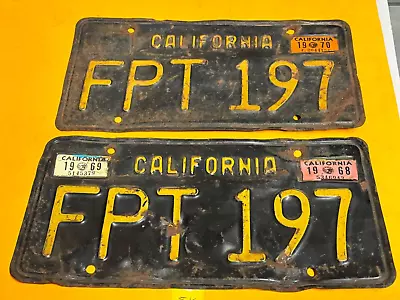 Vintage California Black License Plates Pair - FPT 197 • $39.95
