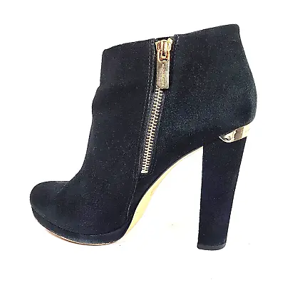 Michael Kors AA319 Black Suede Ankle Zip Booties Women’s Size 7.5 Inches • $42.23