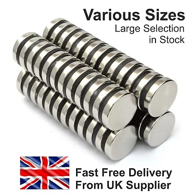 Strongest N52 Magnet Strong Various Size 2-30mm DIY CraftSmall Disc Magnets • £3.59