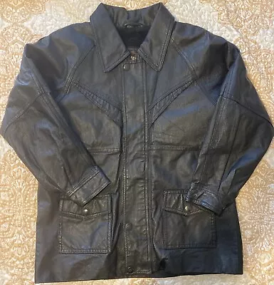 Vntg Lucky Leather L.A. Women XXL  Moto Vented Genuine Leather Jacket Black Y2K • $40