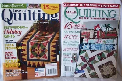 $10.50 • Buy 2 Magazines Fons & Porter's Love Of Quilting NOV/DEC 2012; McCall's Quilting '15