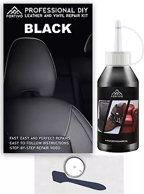 Black Leather And Vinyl Repair Kit - Furniture Couch Car Seats Sofa Jacket  • £28.90